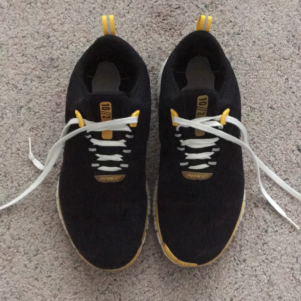 NIKE FREE 5.0 Athletic Shoes Black Yellow White